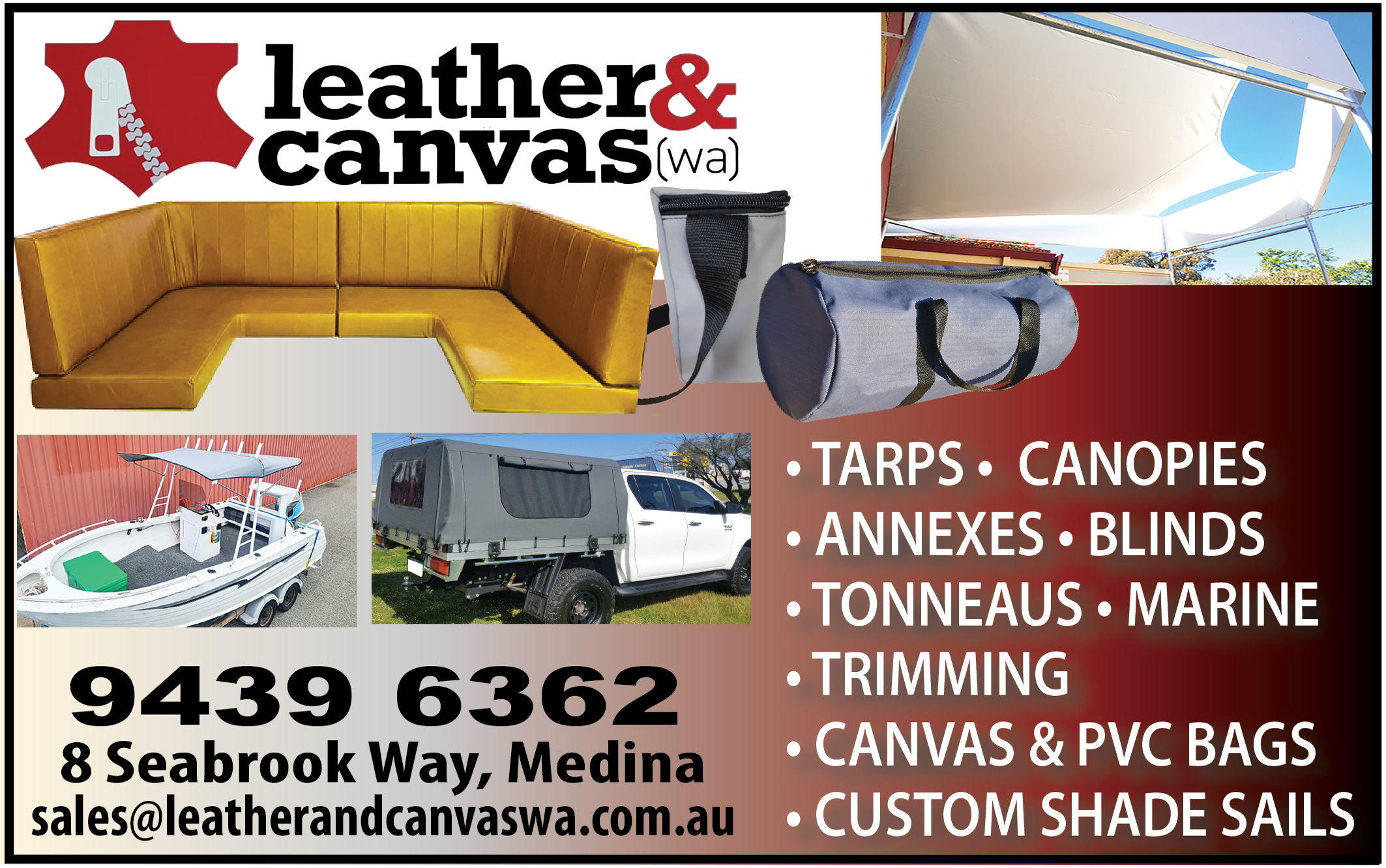 Leather & Canvas (wa) custom made products