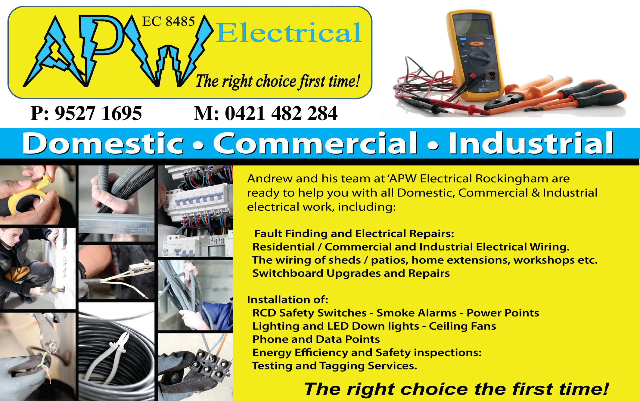APW Electrical Domestic Commercial Industrial Electrical Services